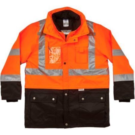 ERGODYNE ErgodyneGloWear 8388 Hi Vis Class 3/2 Thermal Jacket, Type R Class, Orange, L,  25554